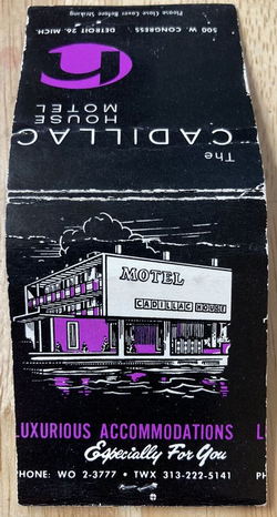 Cadillac House Motel - Matchbook